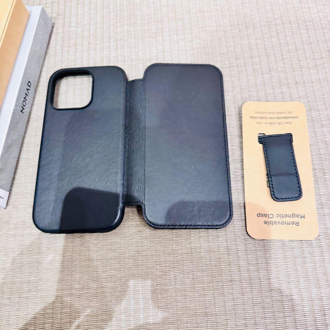 ブラック 手帳型iPhone16 pro ケース NOMAD おまけガラス