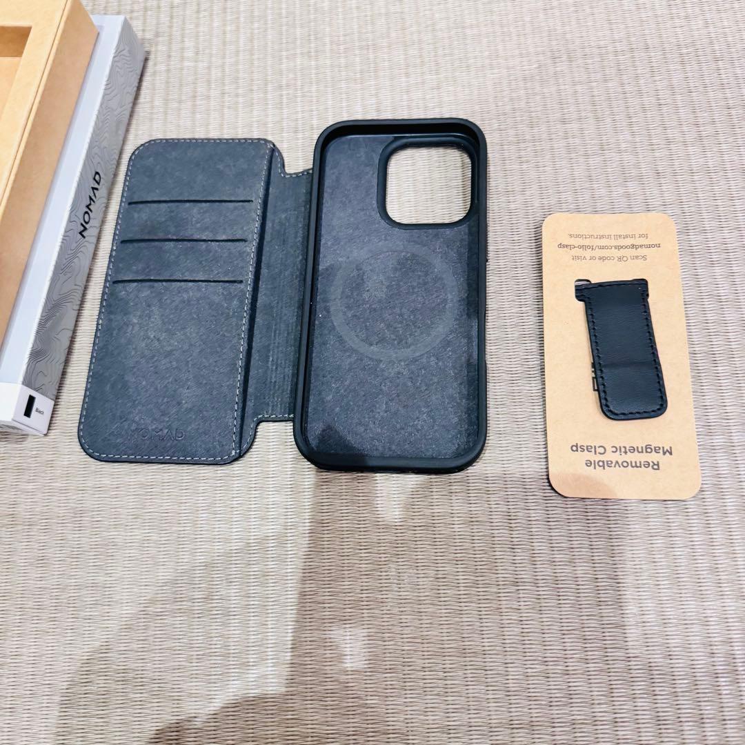 ブラック 手帳型iPhone16 pro ケース NOMAD おまけガラス