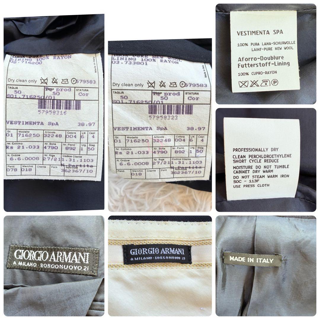 ✨GIORGIO ARMANI✨最高級スーツ 濃紺 XL 黒タグ　ダブルブレスト