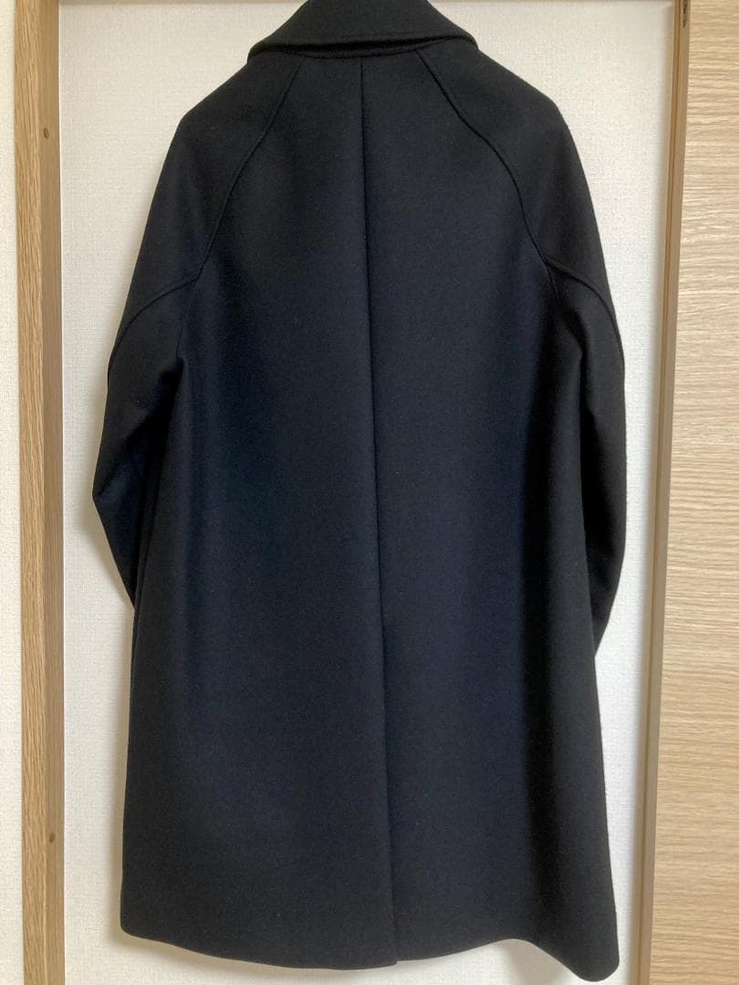 PUBLIC TOKYO ウールメルトンオーバーサイズステンカラーコート 黒