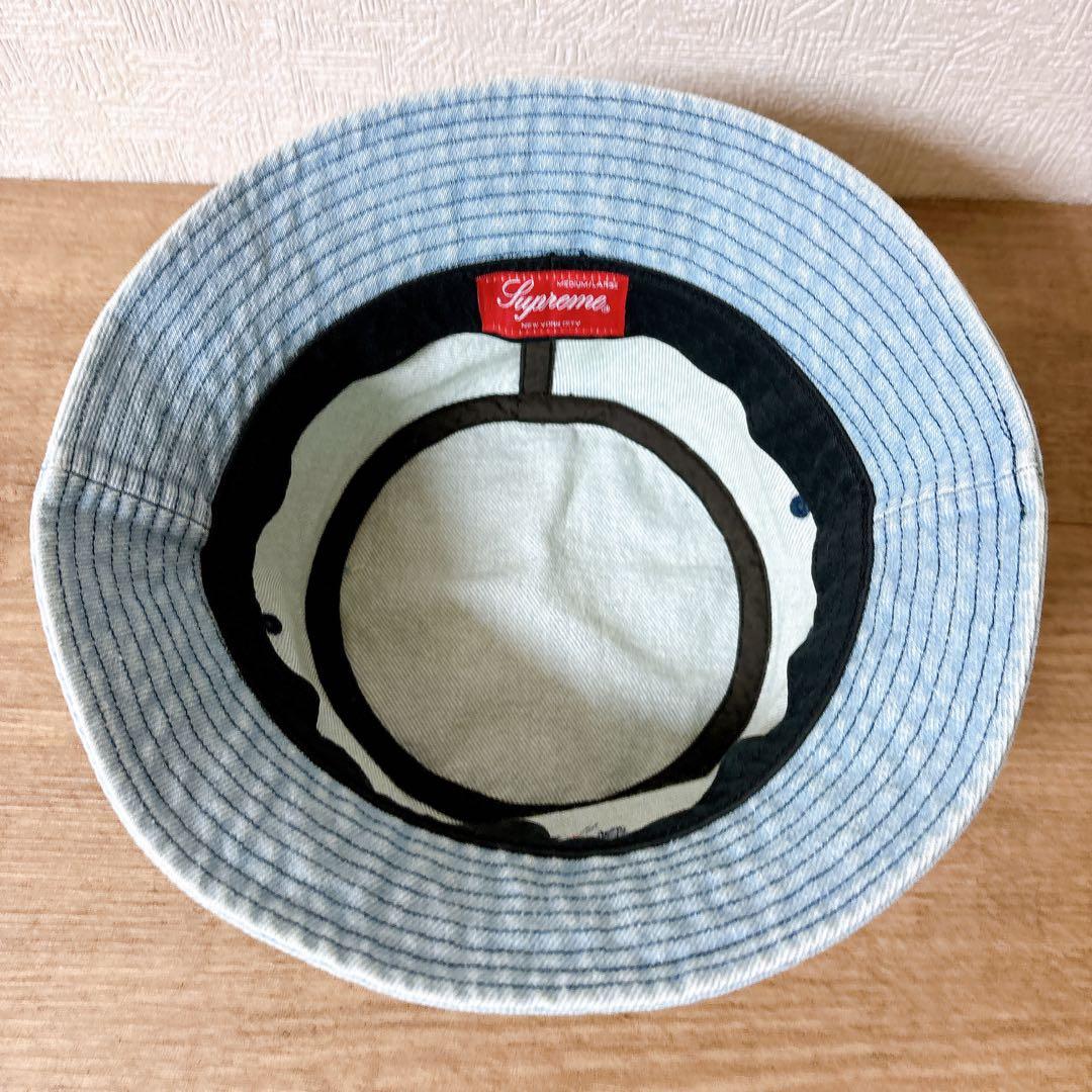 正規品　Supreme バケットハット　帽子　ハット　デニム　水色　エラー品