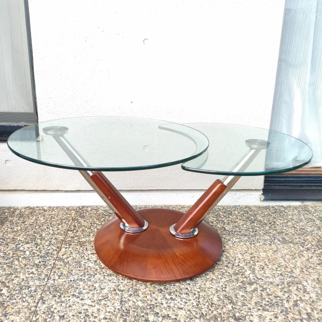 ロナルドシュミット ガラステーブル ドイツ 回転式テーブル IDC大塚家具