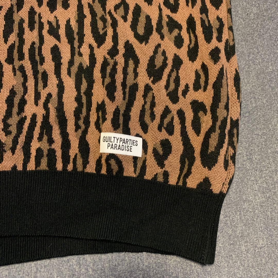 トップス WACKO MARIALEOPARD KNIT POLO SHIRT