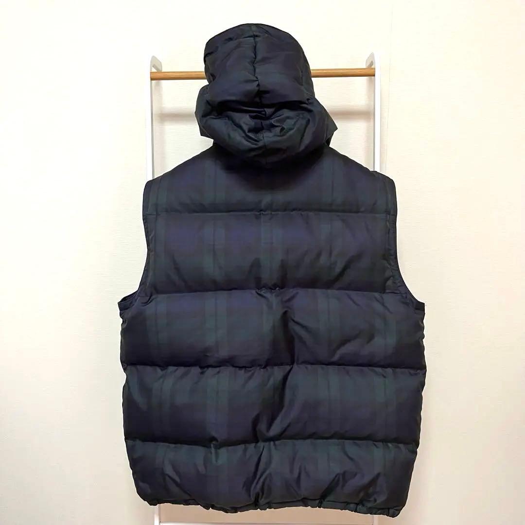 美品　ポロラルフローレン　ダウンベスト　チェック柄　フード付き　L