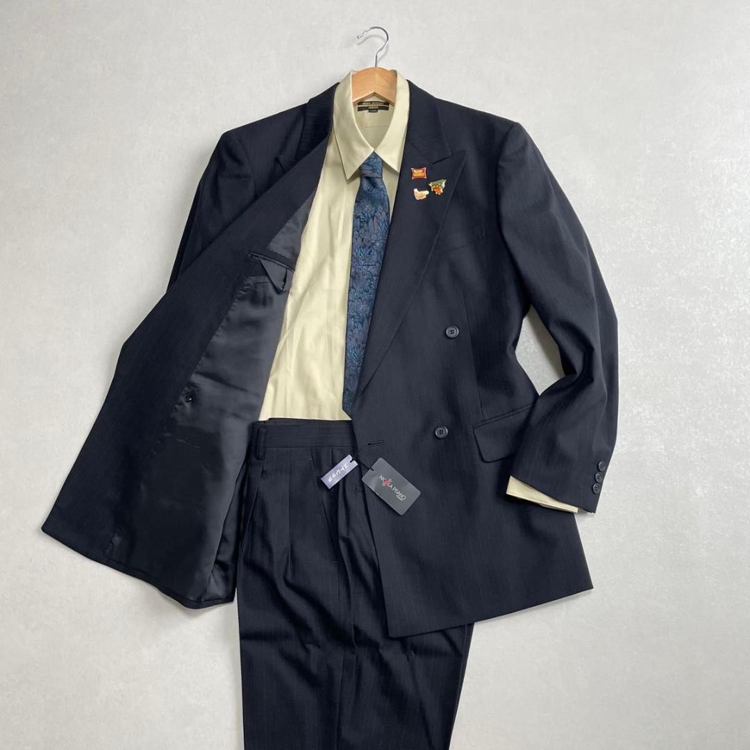 新品タグ付　90s　ヴィンテージ　セットアップ　ダブルスーツ　ネイビー×イエロー