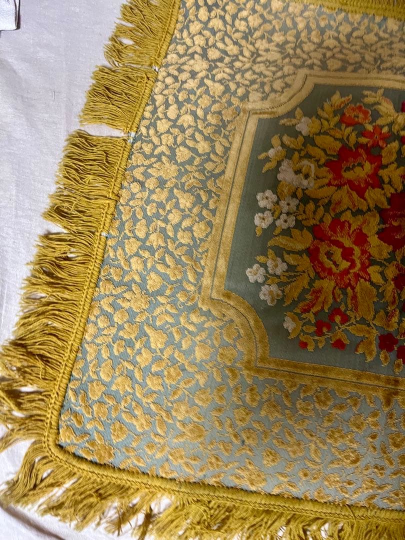 アンティーク ゴブラン織 花柄 テーブルクロス