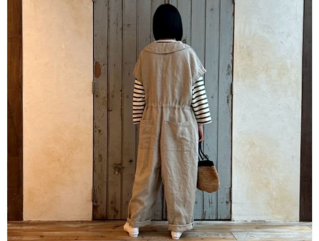 nest Robe　ネストローブ　リネン襟付きサロペット