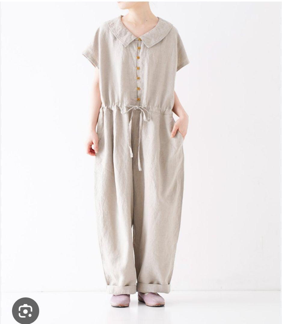 nest Robe　ネストローブ　リネン襟付きサロペット