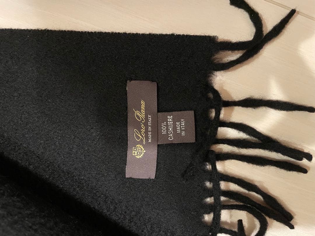 Loro Piana カシミヤ 100%マフラー ブラック