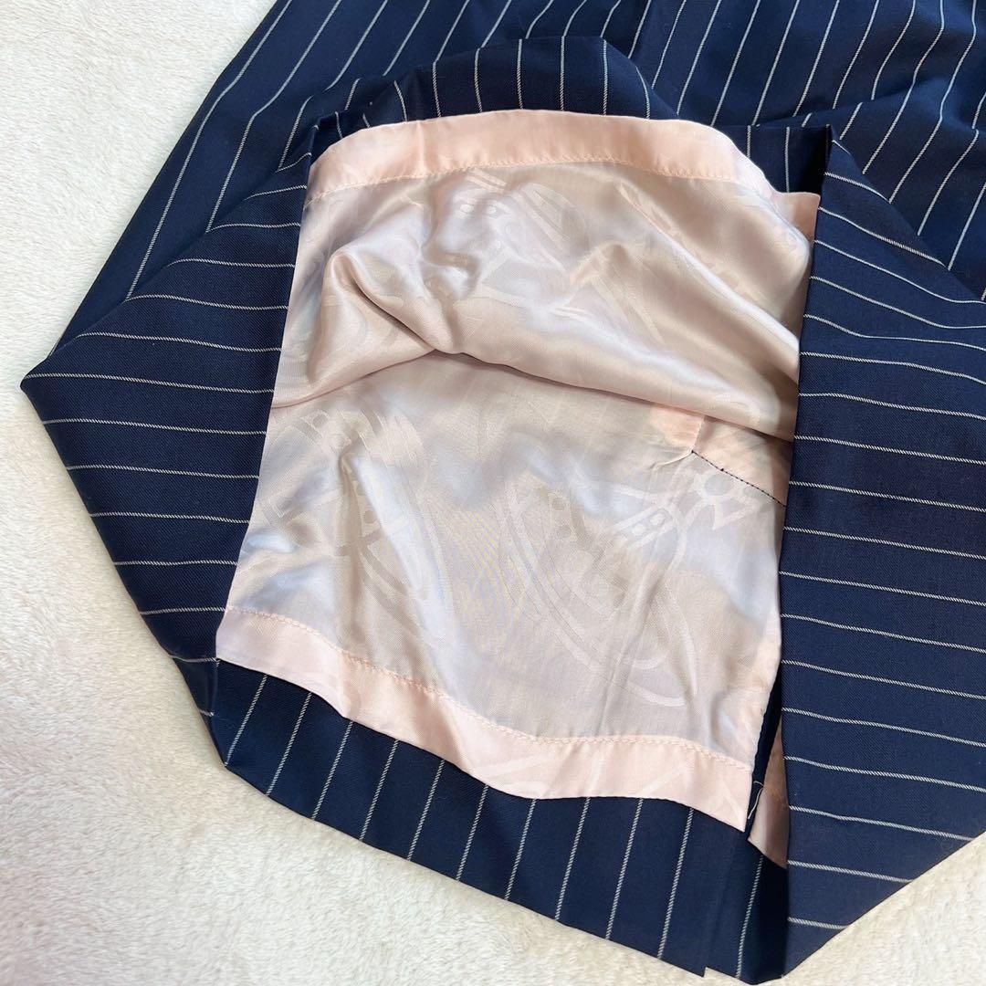 ヴィヴィアンウエストウッド ストライプ オーブボタン ウール スカート　42