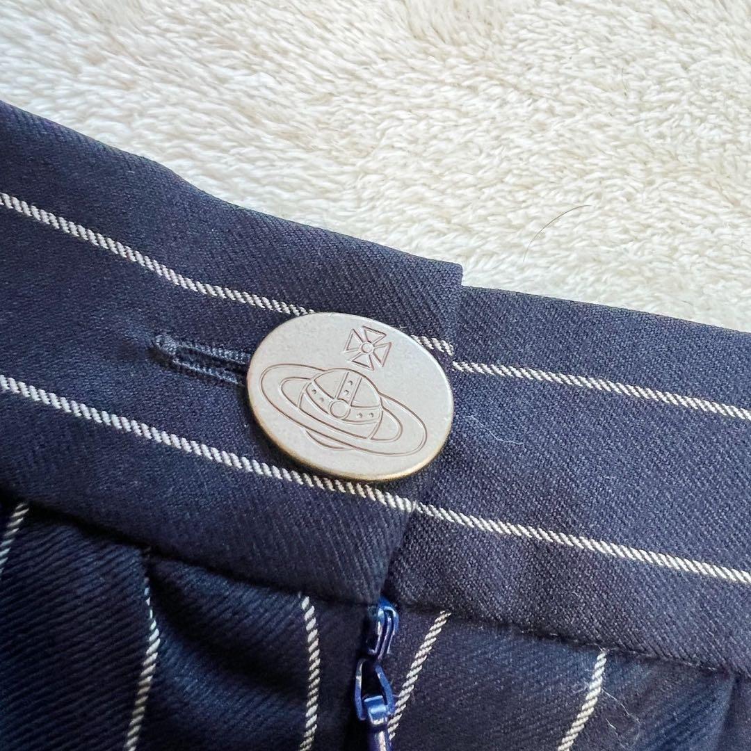 ヴィヴィアンウエストウッド ストライプ オーブボタン ウール スカート　42