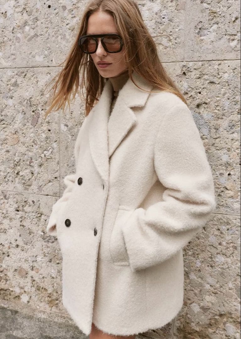 さ*や様 ブークレダブルブレストミディ丈コート　ZARAコートM