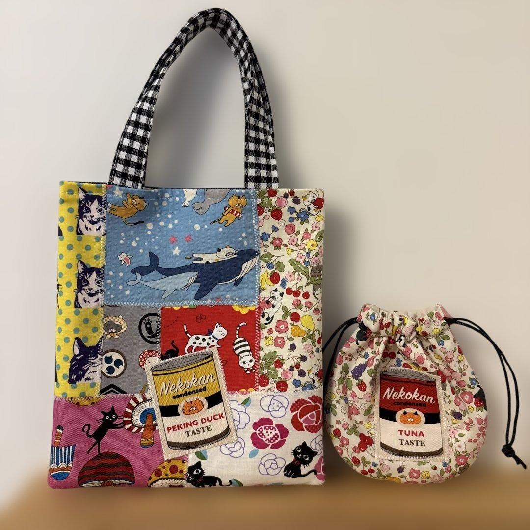 感謝価格　SALE 猫柄　パッチワーク　16cmファスナーポーチ 人気