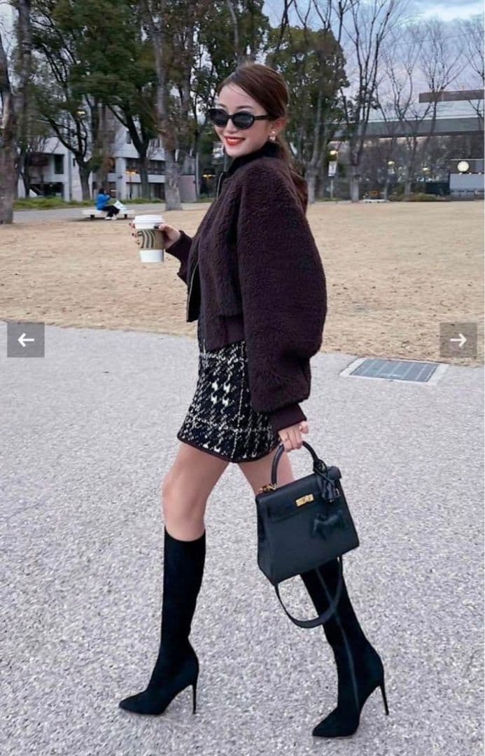 sheller ツイードニットスカート