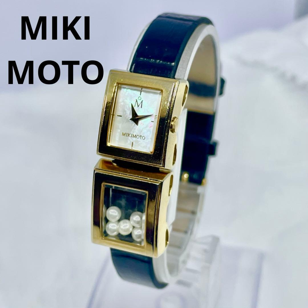 43 MIKIMOTO ミキモト シェル文字盤 5pパール ゴールド 稼働