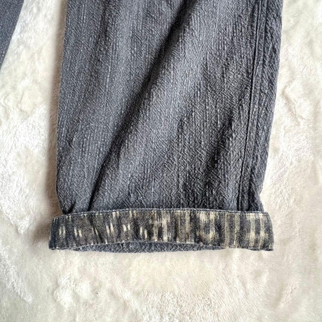 新品未使用　カスリラ　墨染　綿100%　パッチワーク　パンツ　M〜L
