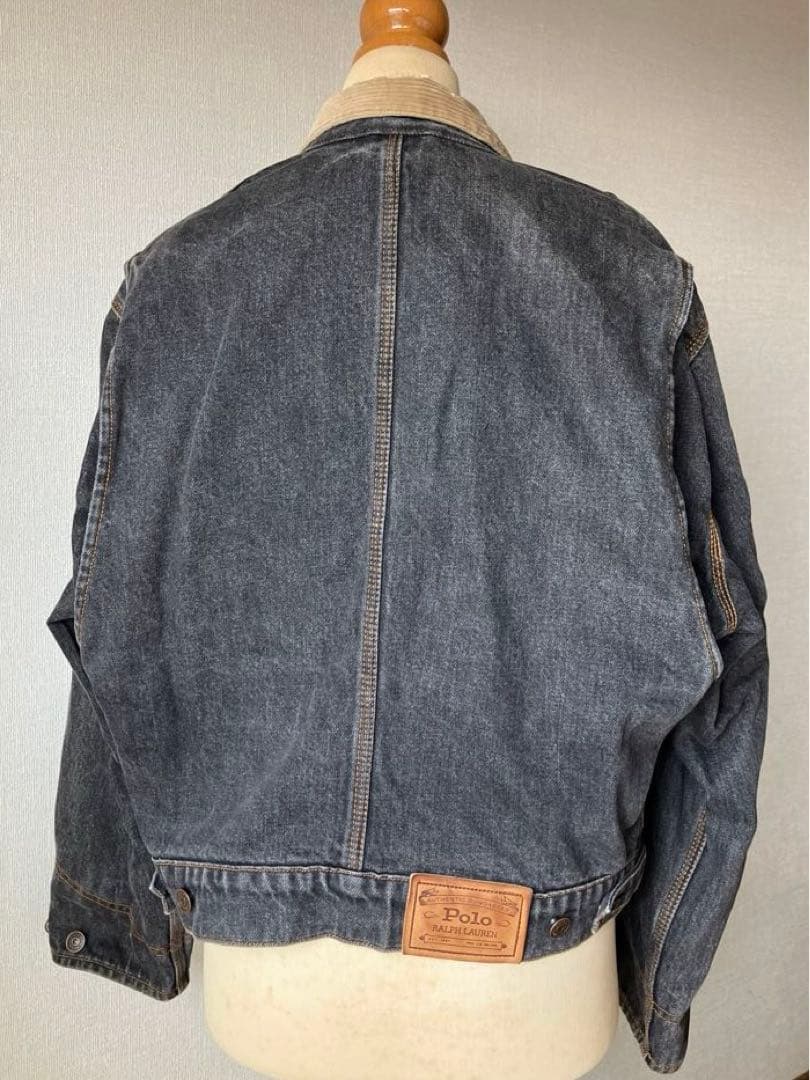 希少 80s　RALPH LAUREN　デニムジャケット　白タグ　コーデュロイ