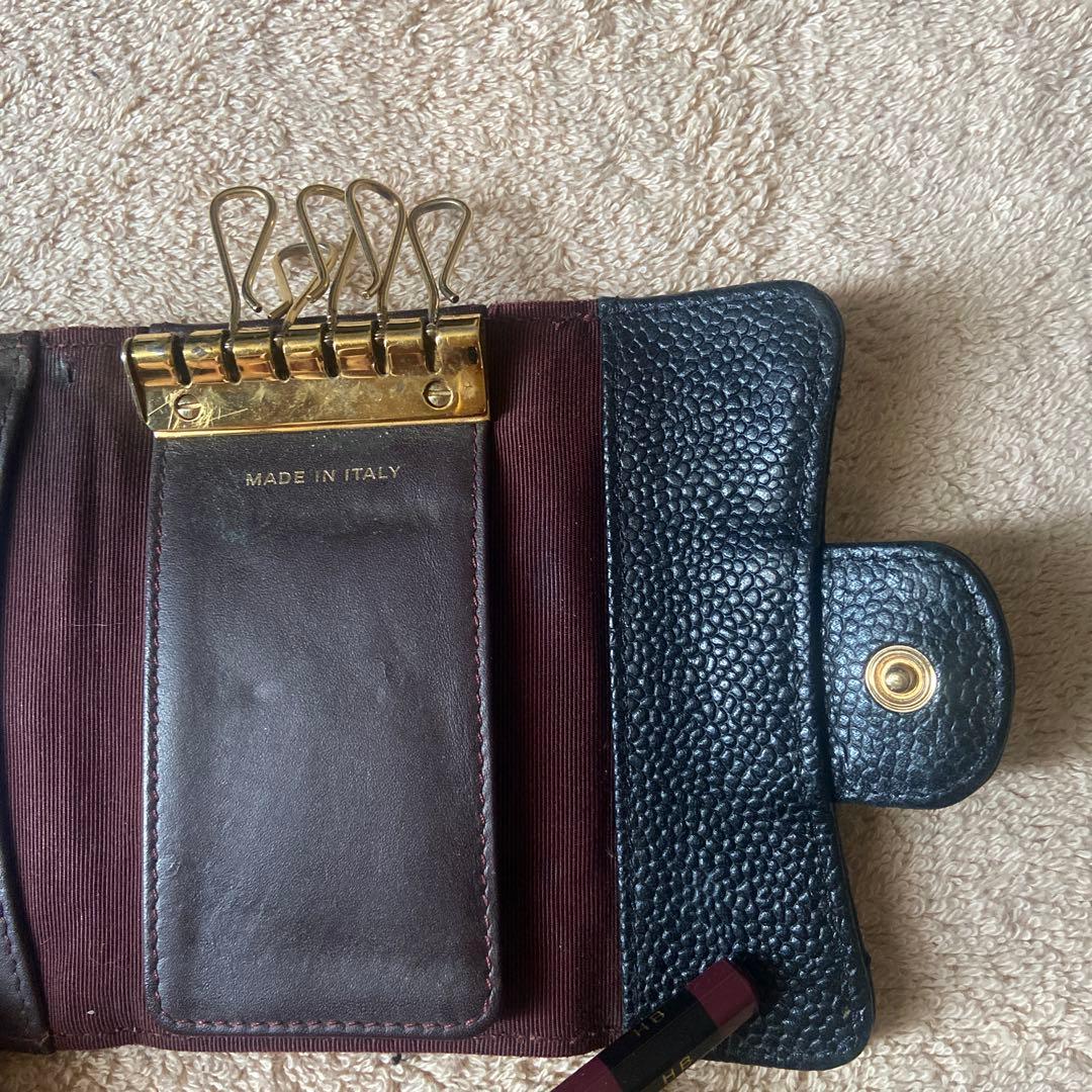 CHANEL 黒 レザー キーケース