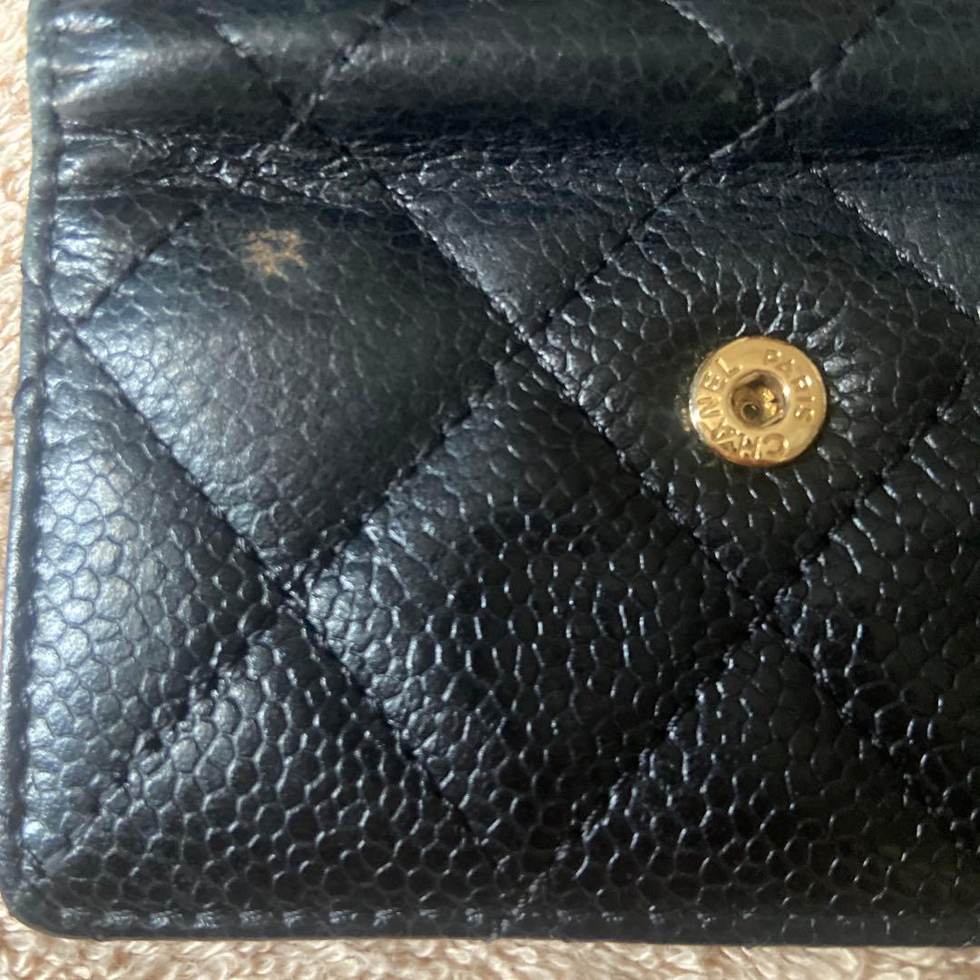 CHANEL 黒 レザー キーケース