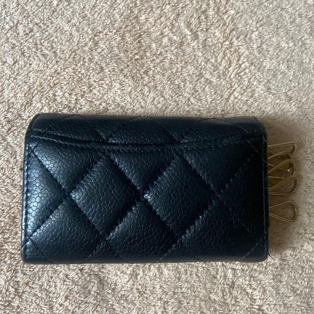 CHANEL 黒 レザー キーケース