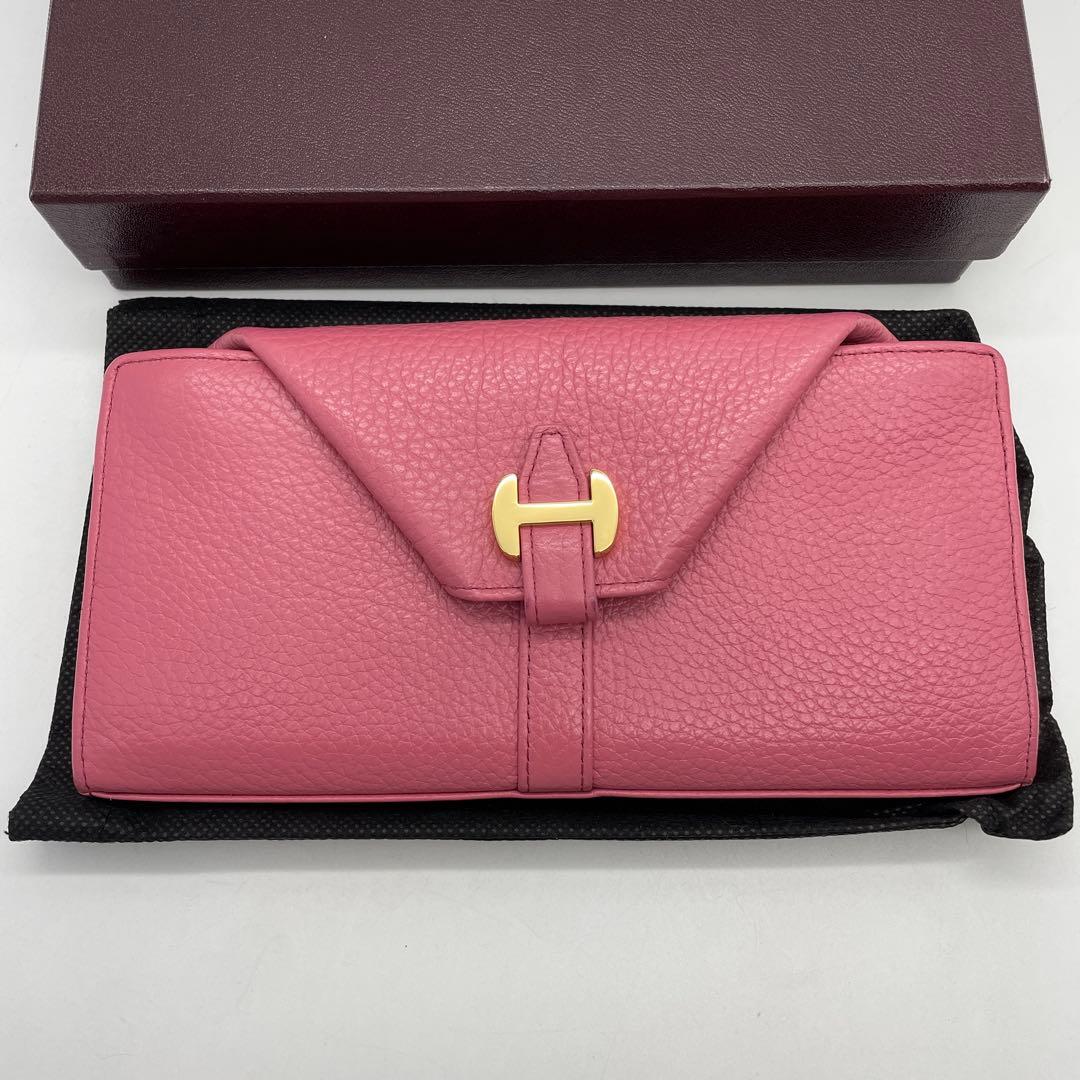 ☆新品同様☆傳☆傳濱野☆ギャルソン財布☆長財布☆本革☆ピンク☆レザー☆長財布