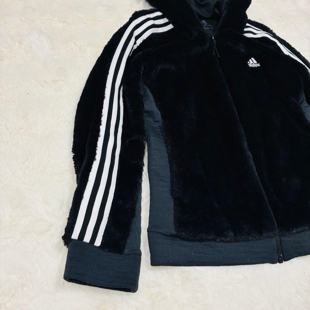 美品✨アディダス　ゴルフウェア　スリーストライプス　ボアフリース　セットアップ