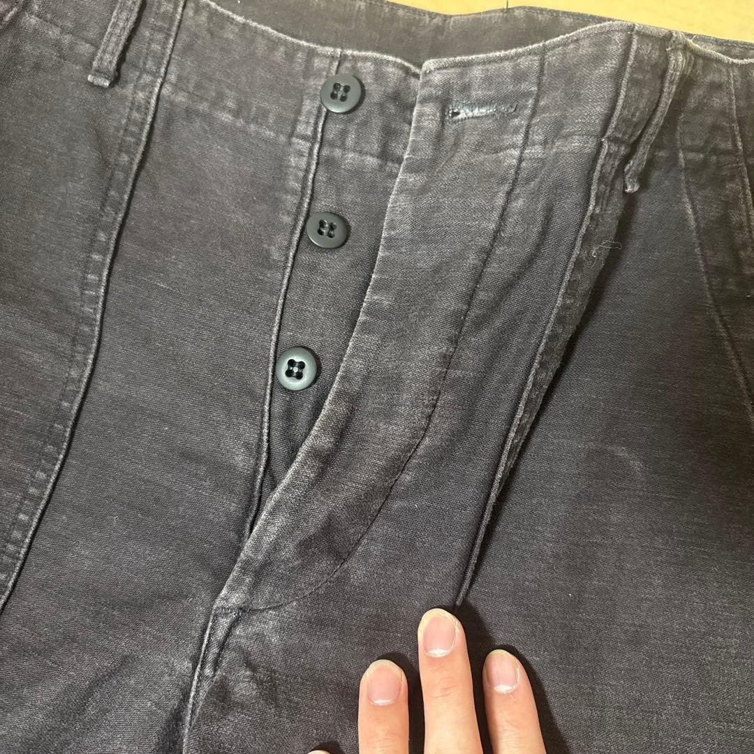 オアスロウ　orSlow ファティーグパンツ　ブラック　ブラウン　パープル