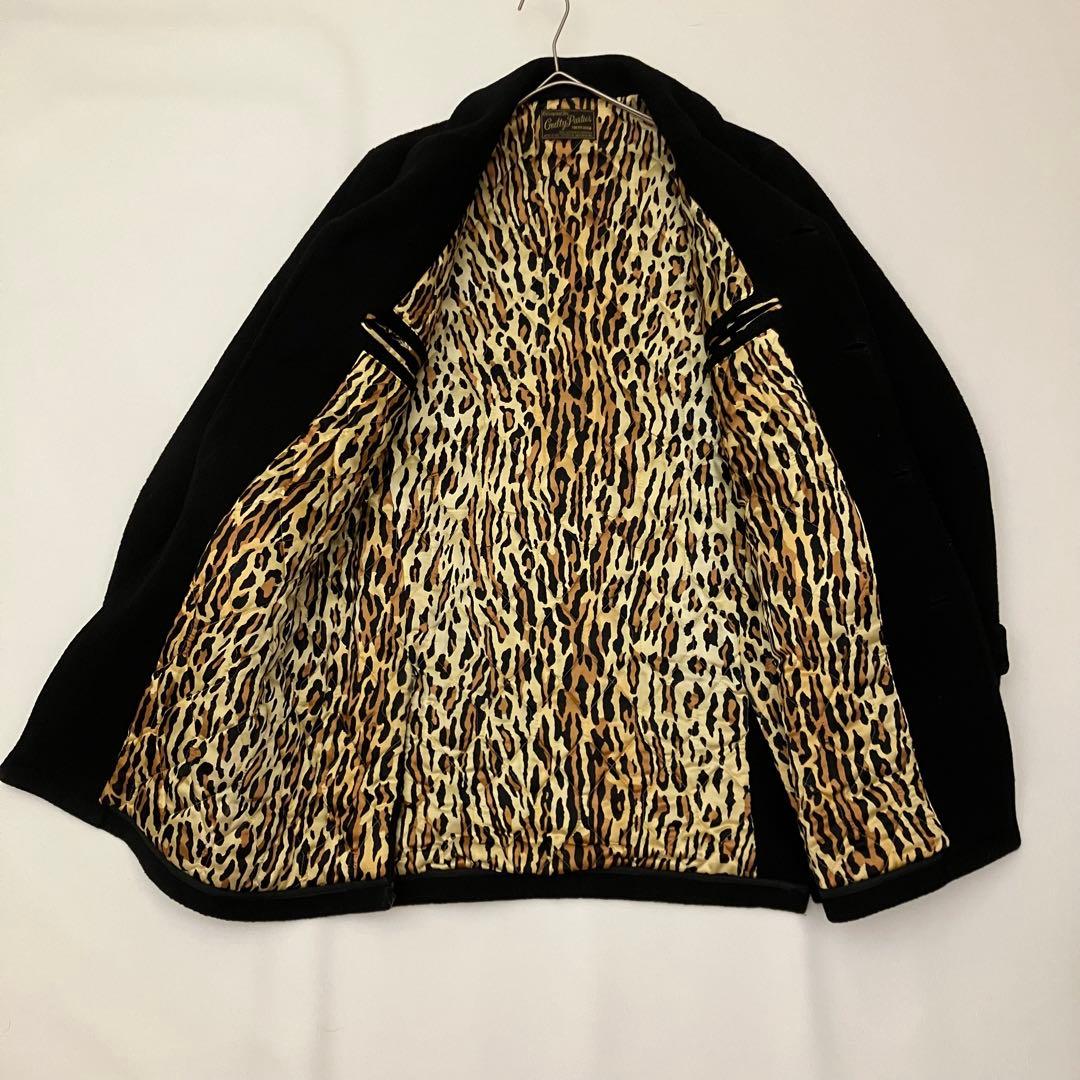 ✨ヴィテージ　希少✨ ワコマリア　ギャングコート　レオパード　ウールコート　黒