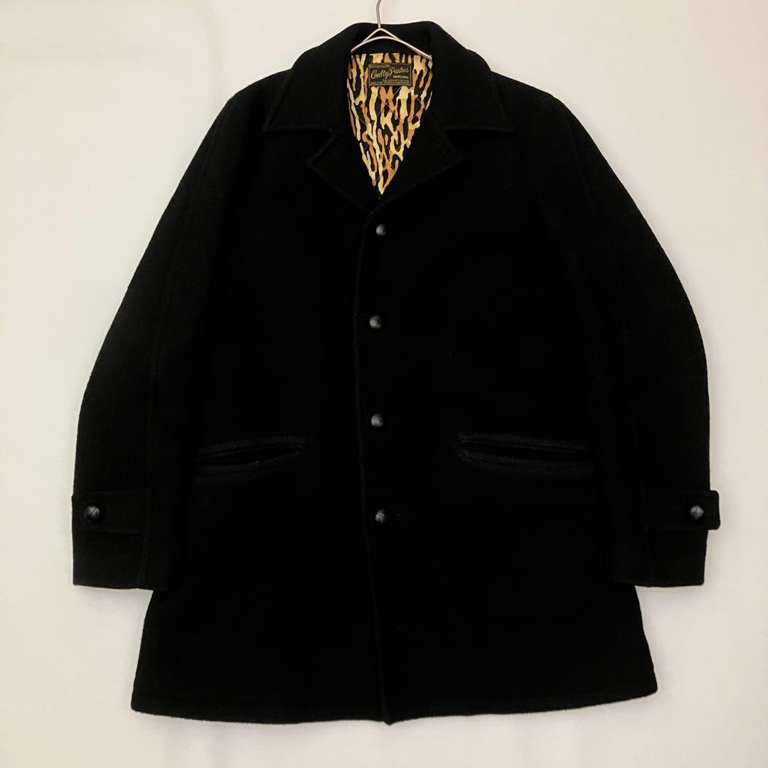 ✨ヴィテージ　希少✨ ワコマリア　ギャングコート　レオパード　ウールコート　黒