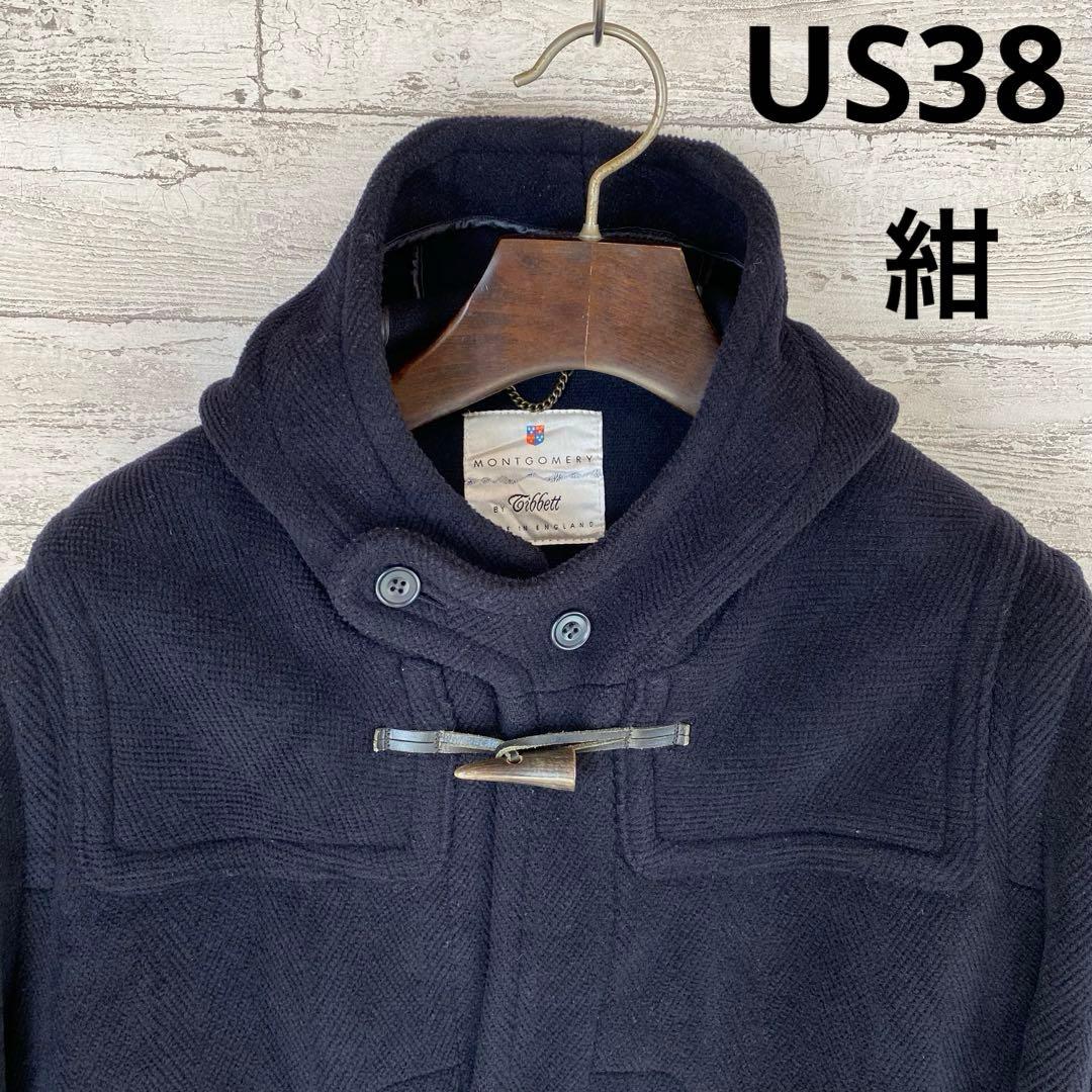 90's モントゴメリー　ヘリンボーン織　ウール100% 紺色　US38 英国