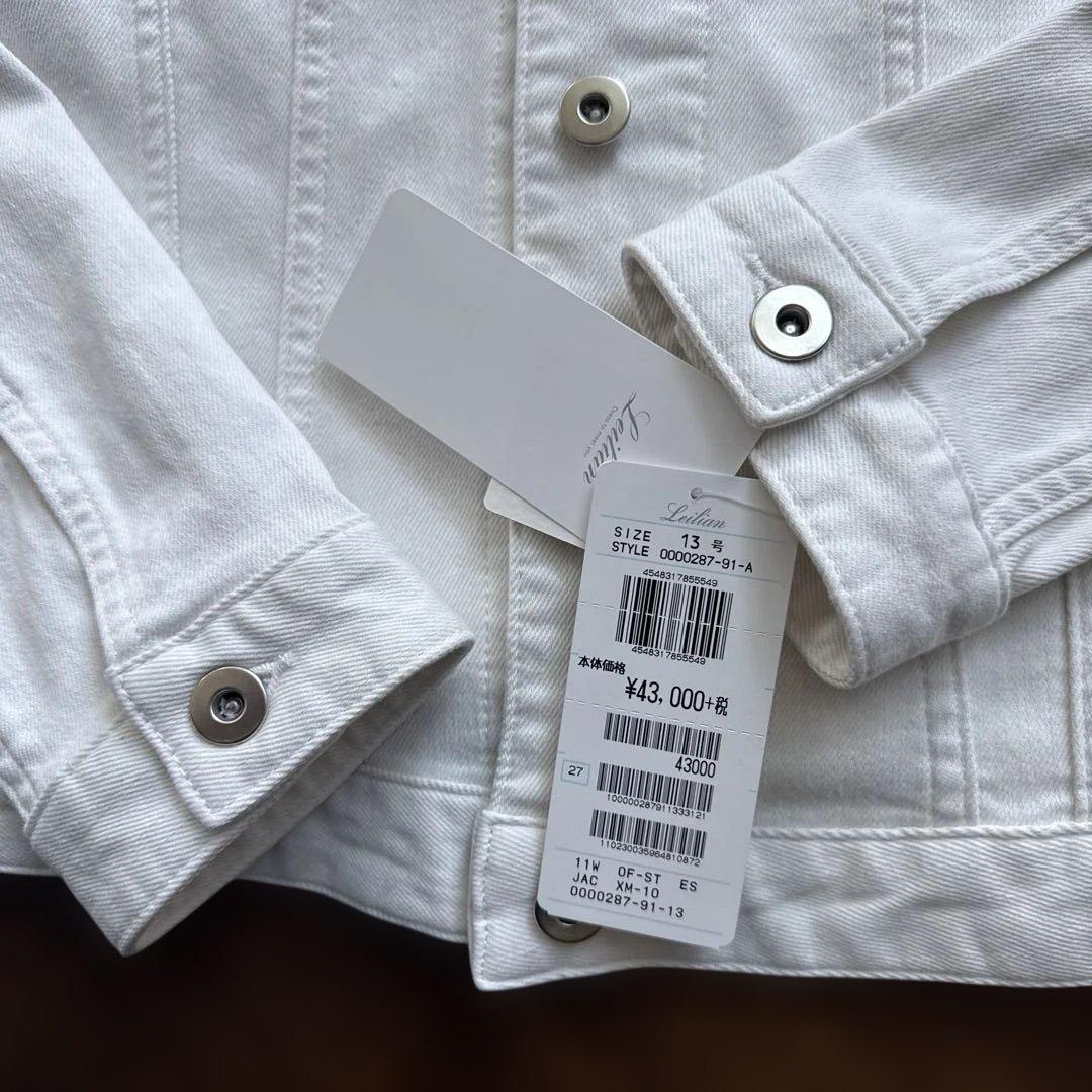 Leilian ホワイトデニムジャケット　13