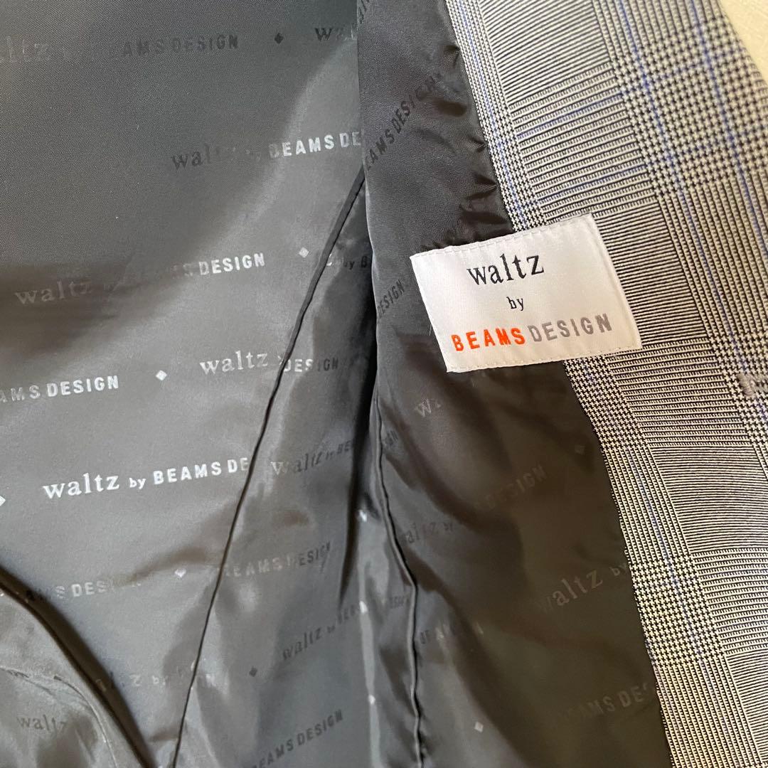 ビームスデザイン　130 グレー　チェック　ブルー　スーツ 入学式　男の子