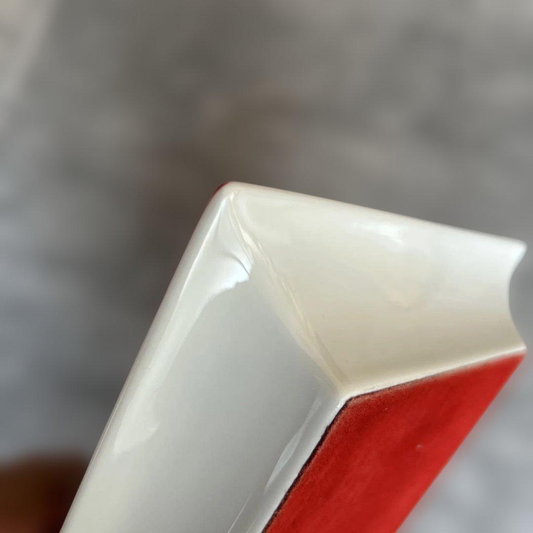 HERMES SELLIER 赤 陶器トレイ　灰皿　アッシュトレイ