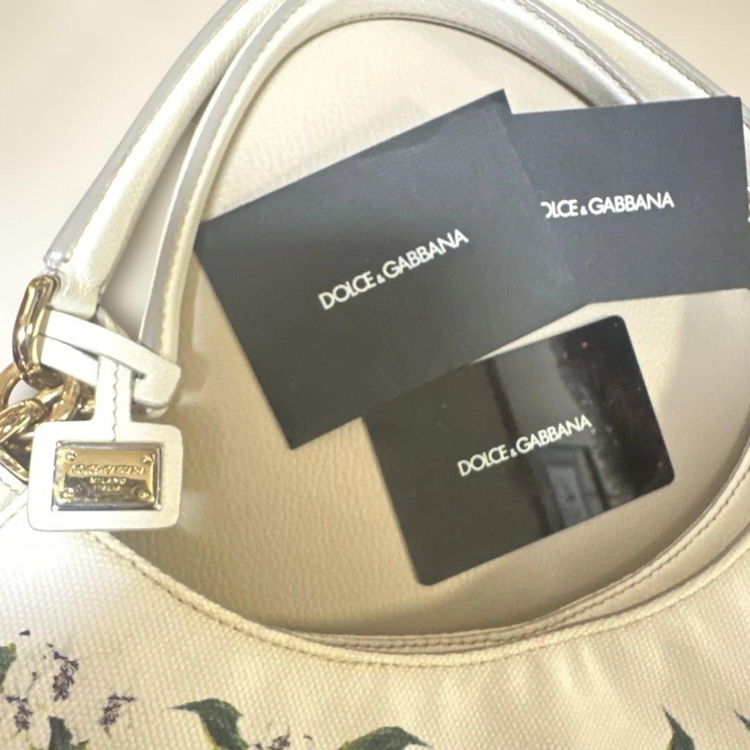 DOLGE＆GABBANAホワイトレモンプリントキャンバストートバッグ