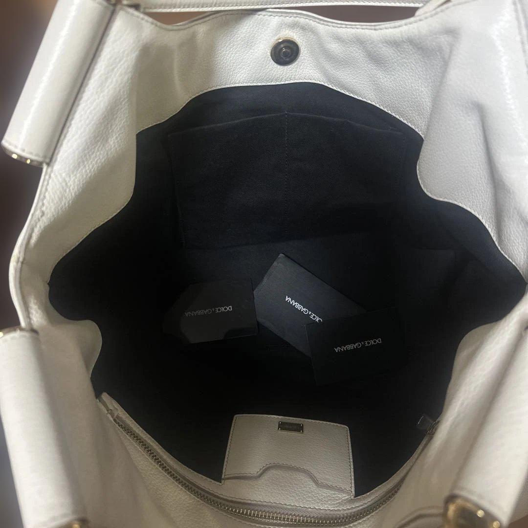 DOLGE＆GABBANAホワイトレモンプリントキャンバストートバッグ