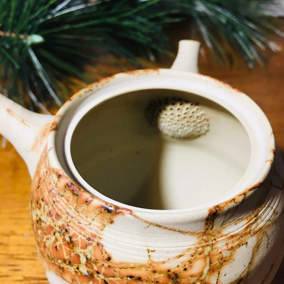 【新品未使用品】常滑焼 　谷川仁　白泥藻掛　煎茶器揃　茶托付き　共箱なし