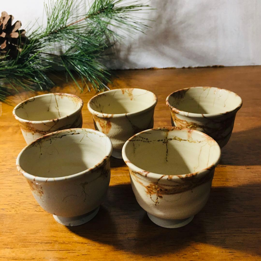 【新品未使用品】常滑焼 　谷川仁　白泥藻掛　煎茶器揃　茶托付き　共箱なし