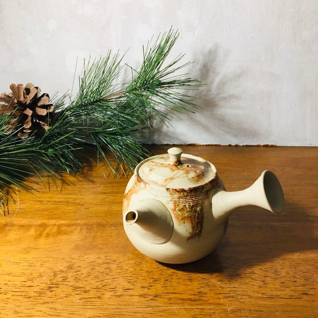 【新品未使用品】常滑焼 　谷川仁　白泥藻掛　煎茶器揃　茶托付き　共箱なし