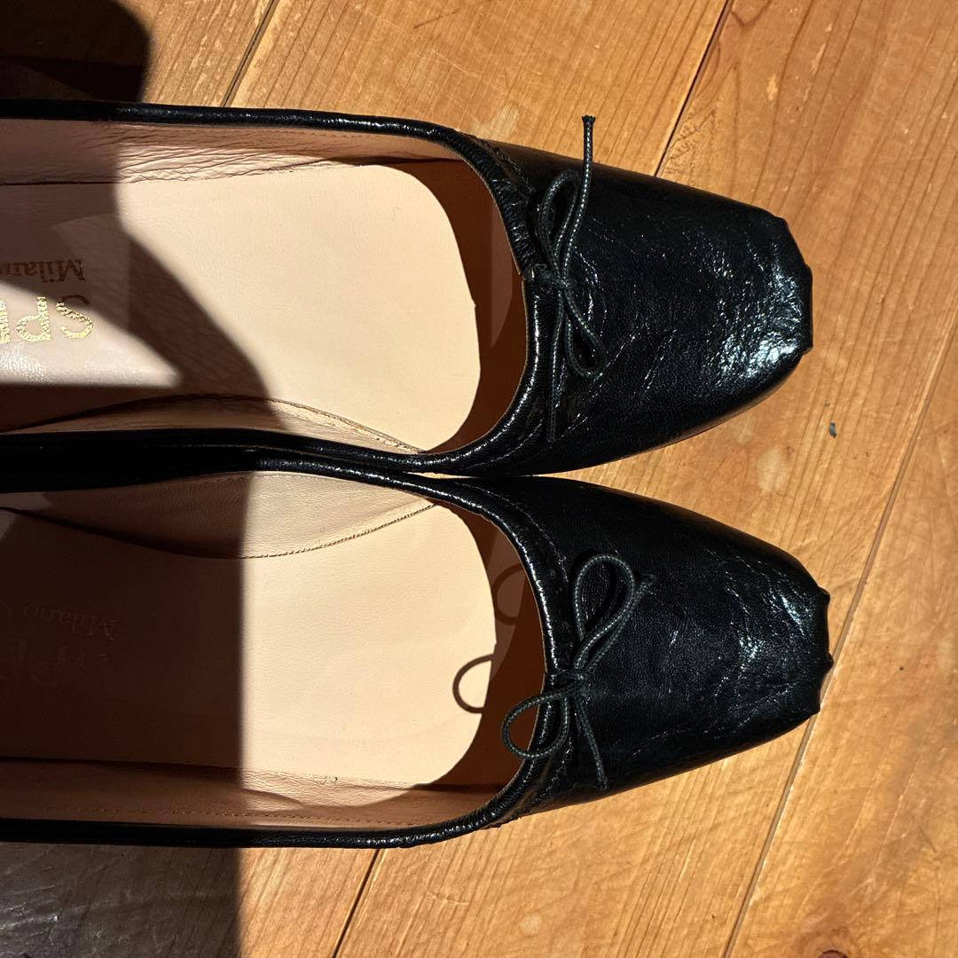 SPLETA バレエシューズ フラットシューズ黒 39