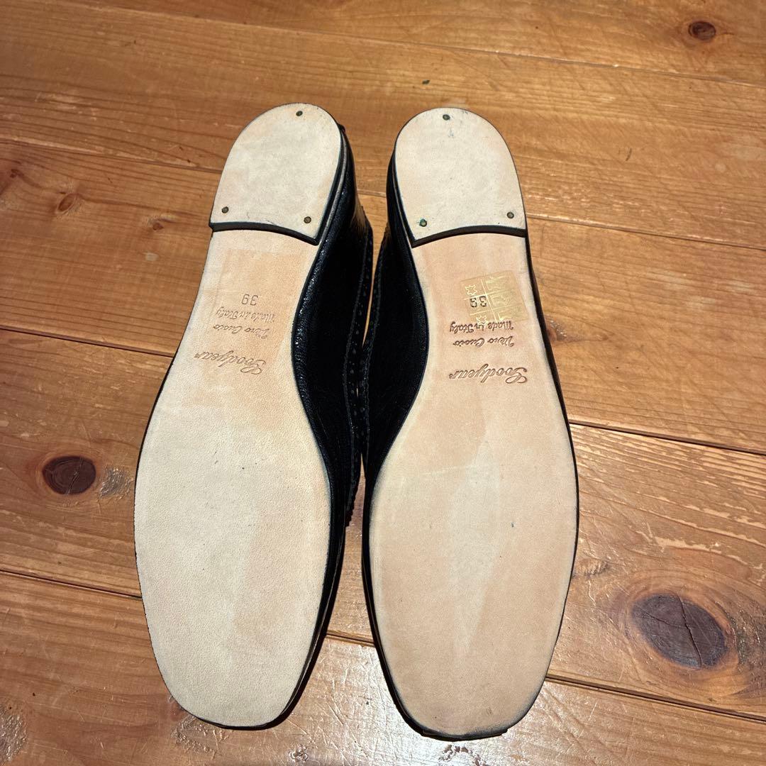 SPLETA バレエシューズ フラットシューズ黒 39