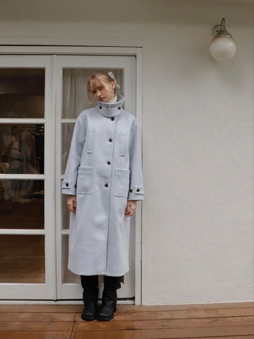 【新品未使用】mieyamieya ロングコート アイスブルー