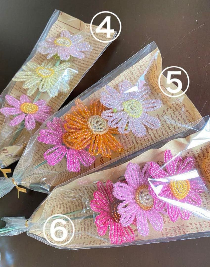 【専用】ビーズフラワー❋バラ、カーネ、ガーベラ❋