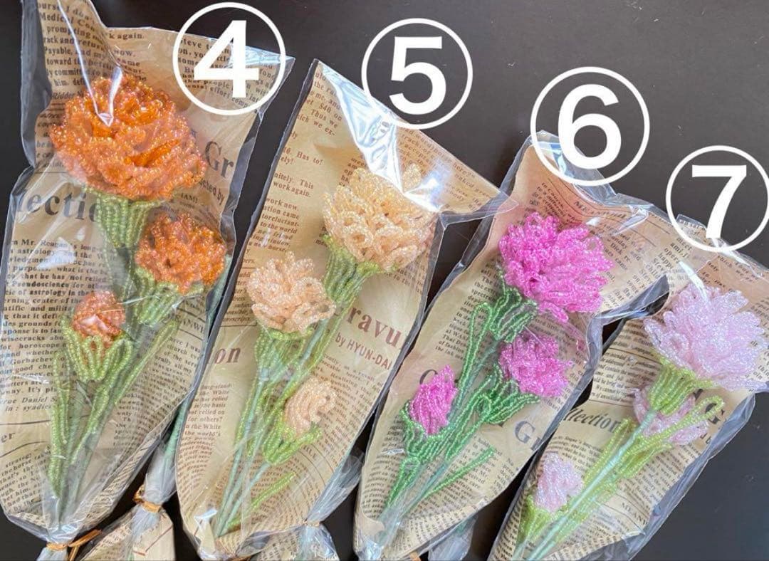 【専用】ビーズフラワー❋バラ、カーネ、ガーベラ❋