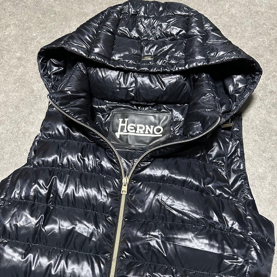 美品 HERNO ウルトラライドグース ダウンベスト ロング丈 ヘルノ 40