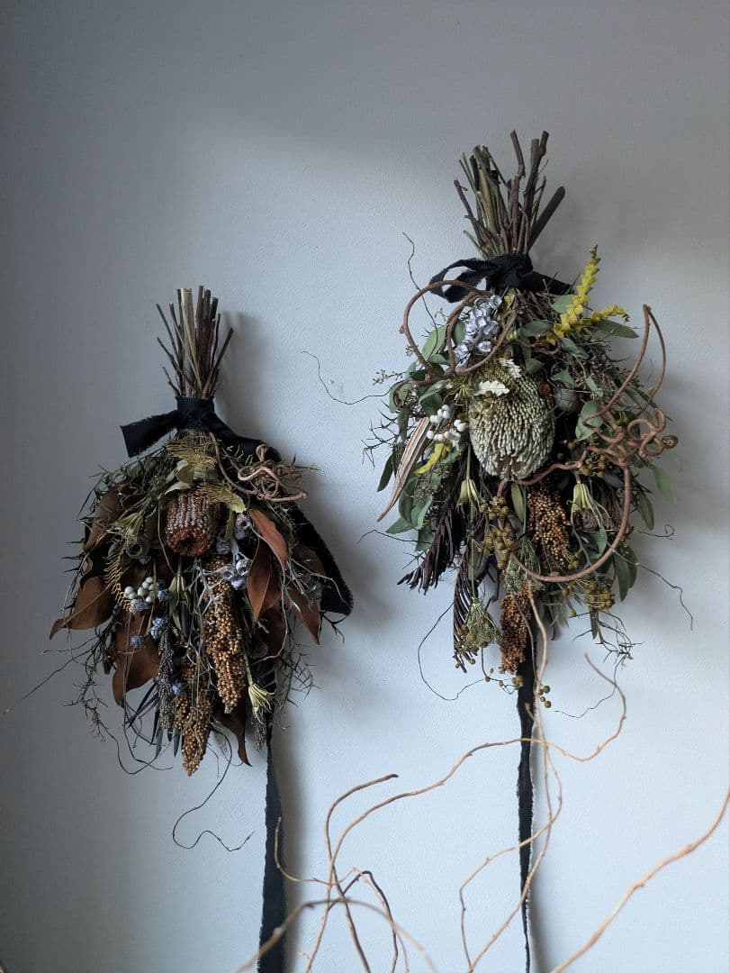 ドライフラワー　スワッグ　インテリア　バンクシア