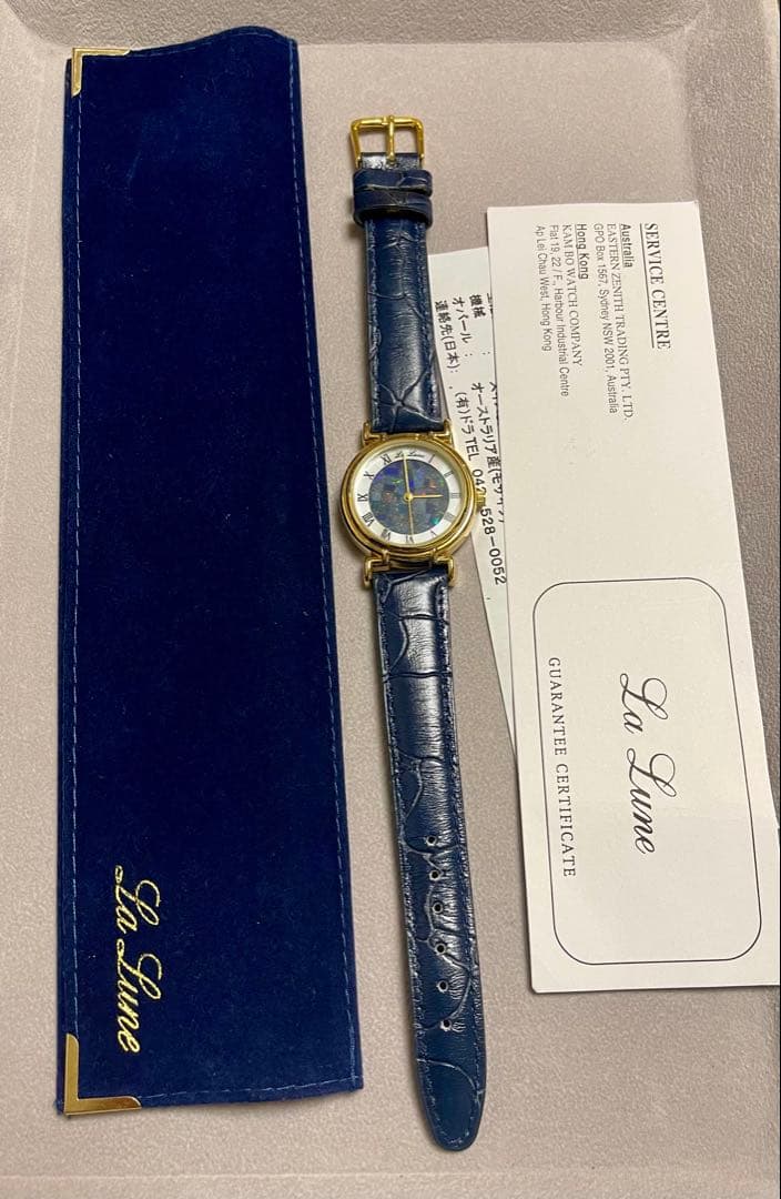 La Lune 天然オパール レディース 腕時計 クォーツ Opal Watch
