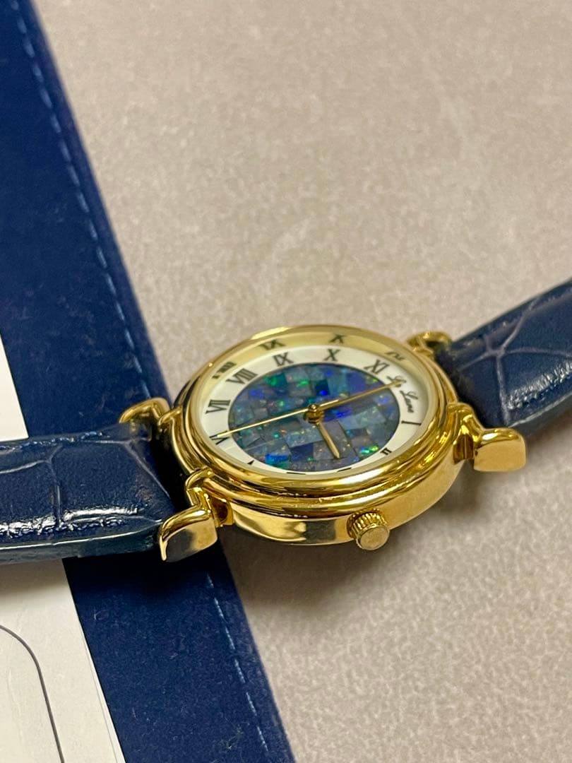 La Lune 天然オパール レディース 腕時計 クォーツ Opal Watch