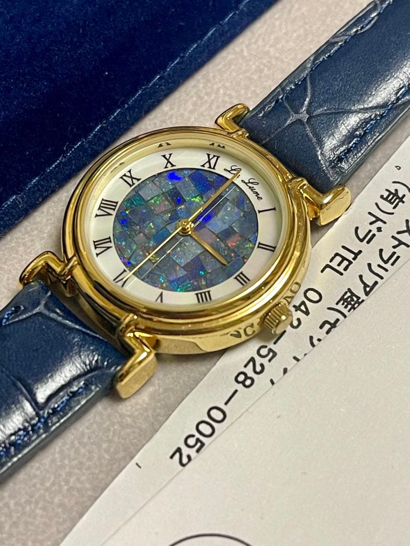 La Lune 天然オパール レディース 腕時計 クォーツ Opal Watch