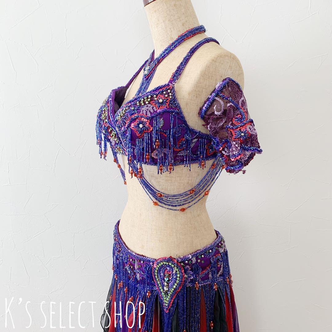 【MAY】トルコ製 ベリーダンス 衣装 フレアスカート パープル