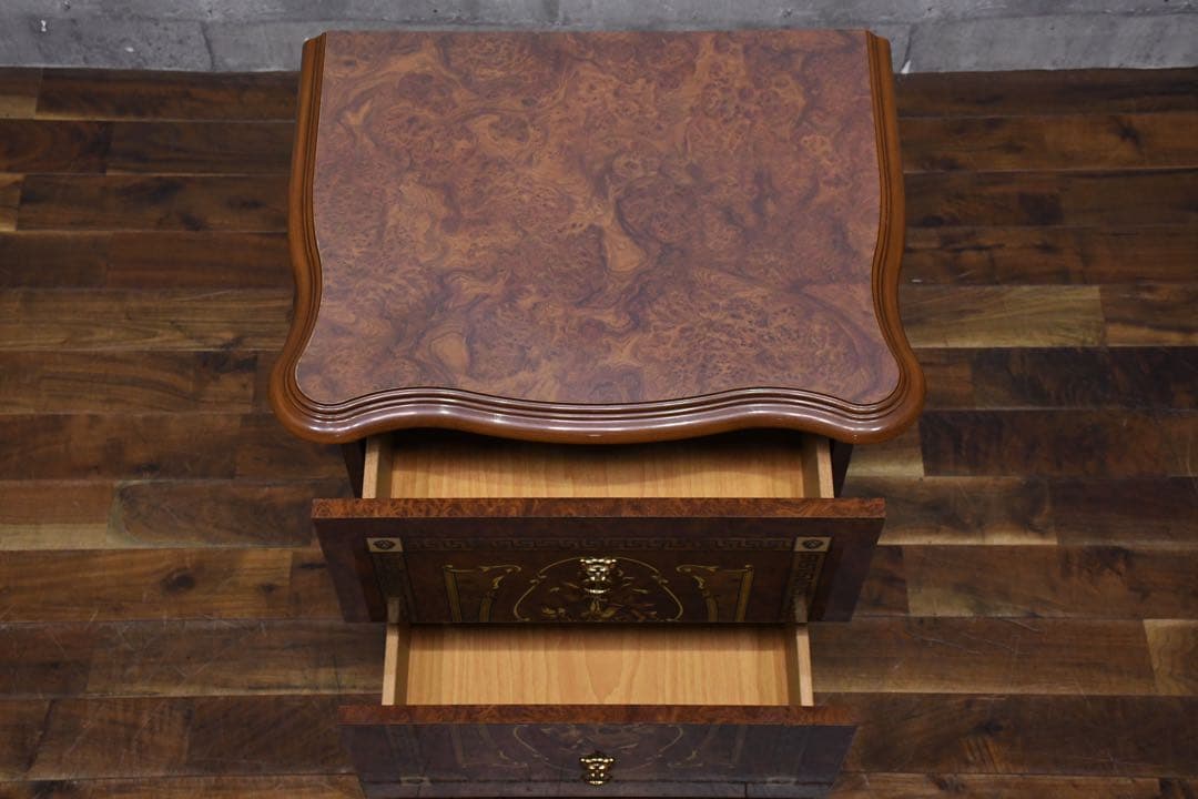 ECK35 イタリア製 2段サイドチェスト ベッドサイドテーブル ナイトテーブル